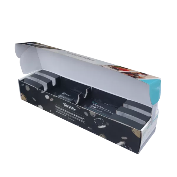 Coffret pelliculé avec calage sur mesure