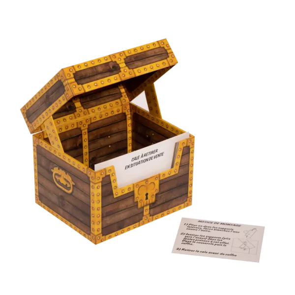 Coffret pirate en carton ondulé réalisé pour une marque de bonbon