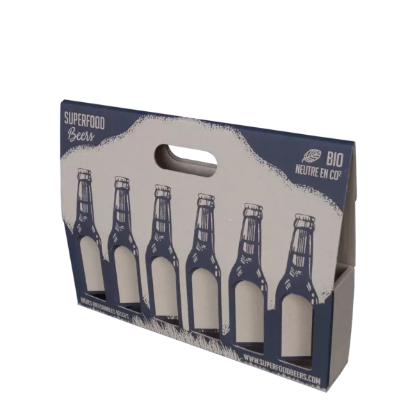 Coffret personnalisé en carton pour 6 bouteilles de bière