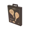 Coffret design en carton avec poignée et impression noir réalisé à partir de carton recyclé et 100% reyclable