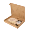 Coffret en carton brut reyclable imprimé avec système de calage intégré sur-mesure