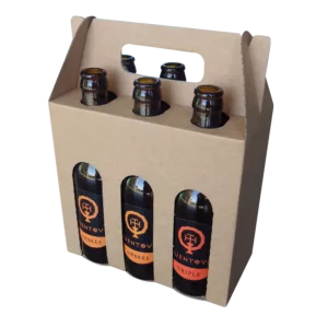 Coffret en carton neutre pour 3 bouteilles de bières standards