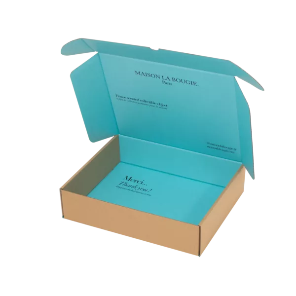 Coffret e-commerce La maison La Bougie impression intérieure bleu