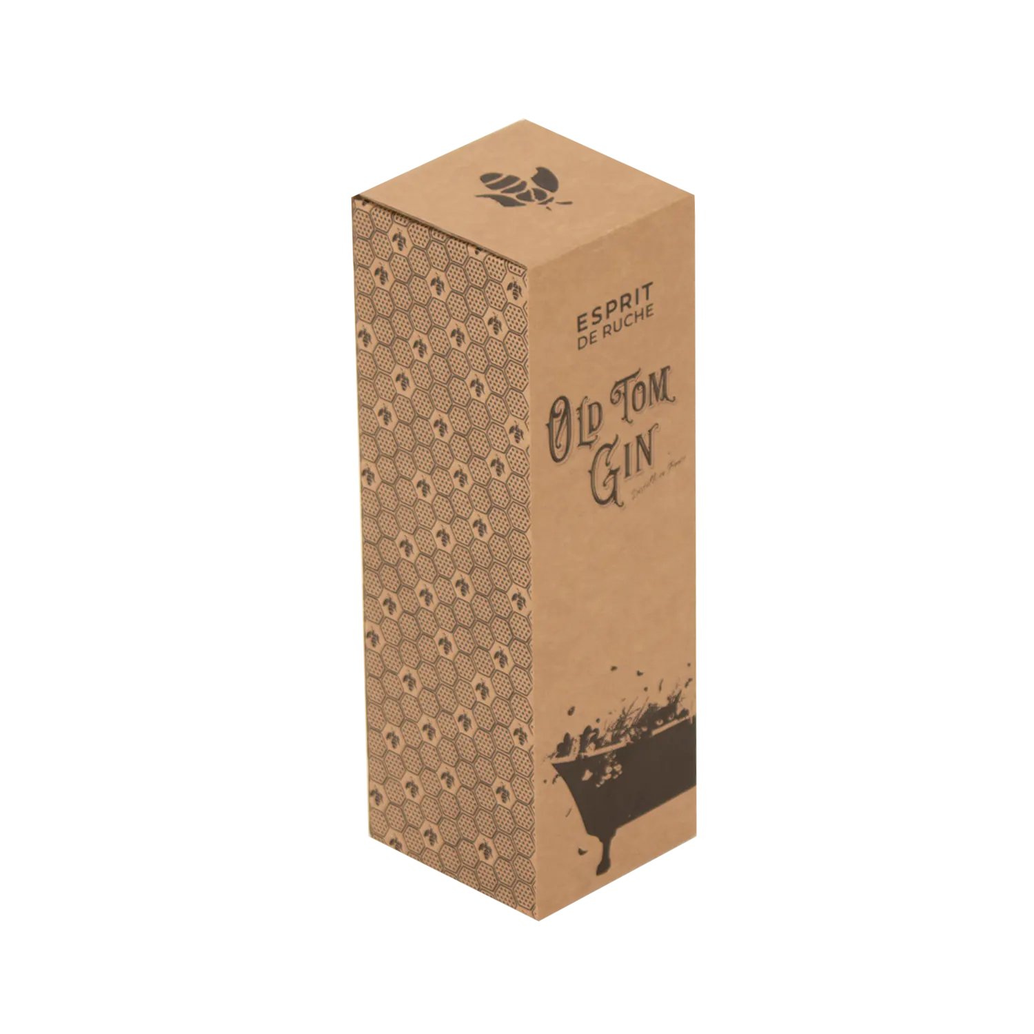 Etui personnalisé pour bouteille de spiritueux (Gin) en carton ondulé