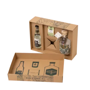 Coffret en carton personnalisé sur-mesure pour bouteille de GIN